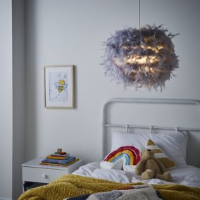 Glow Meira Grey Feather Lamp shade (D)40cm