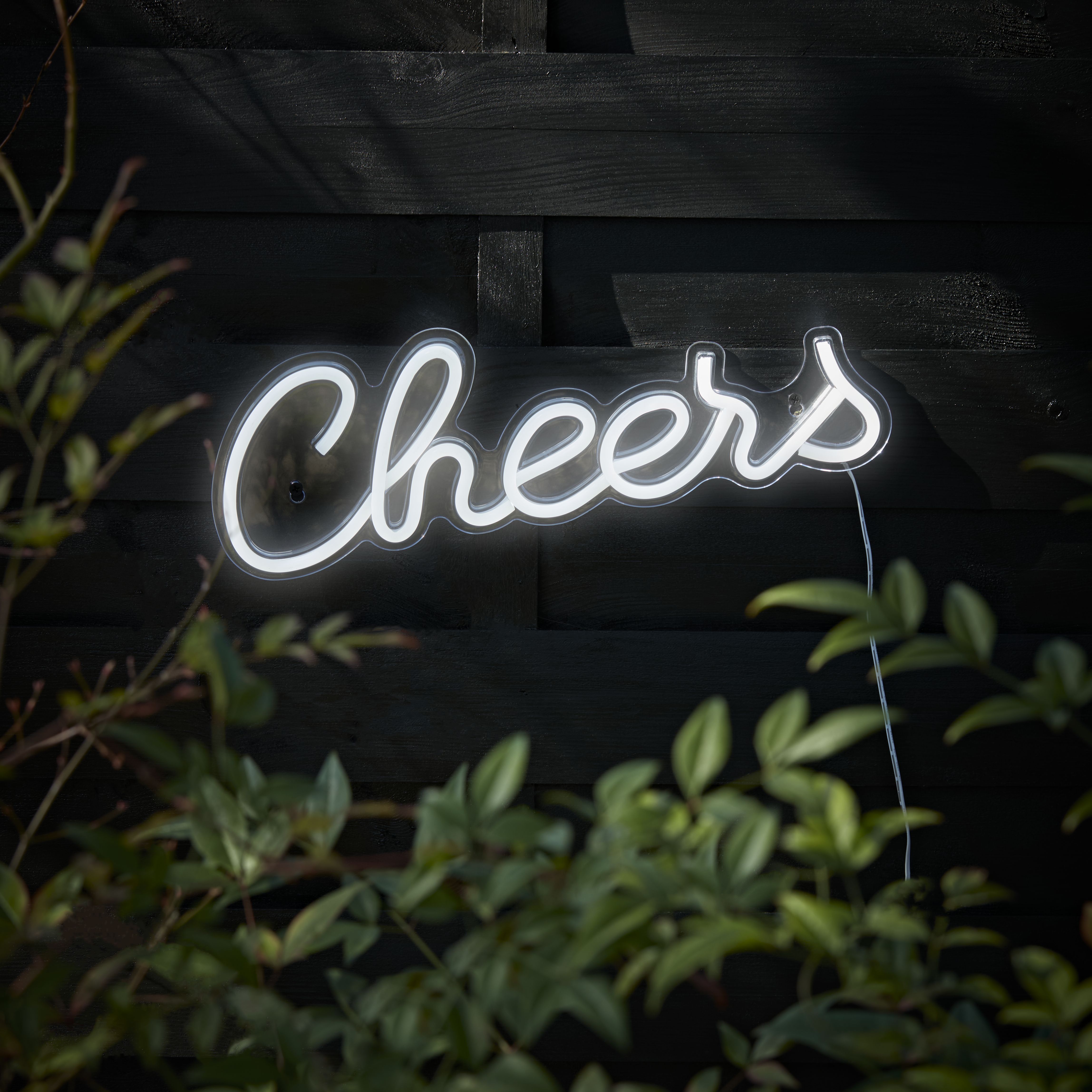 Glow Neon White Cheers Decorative light