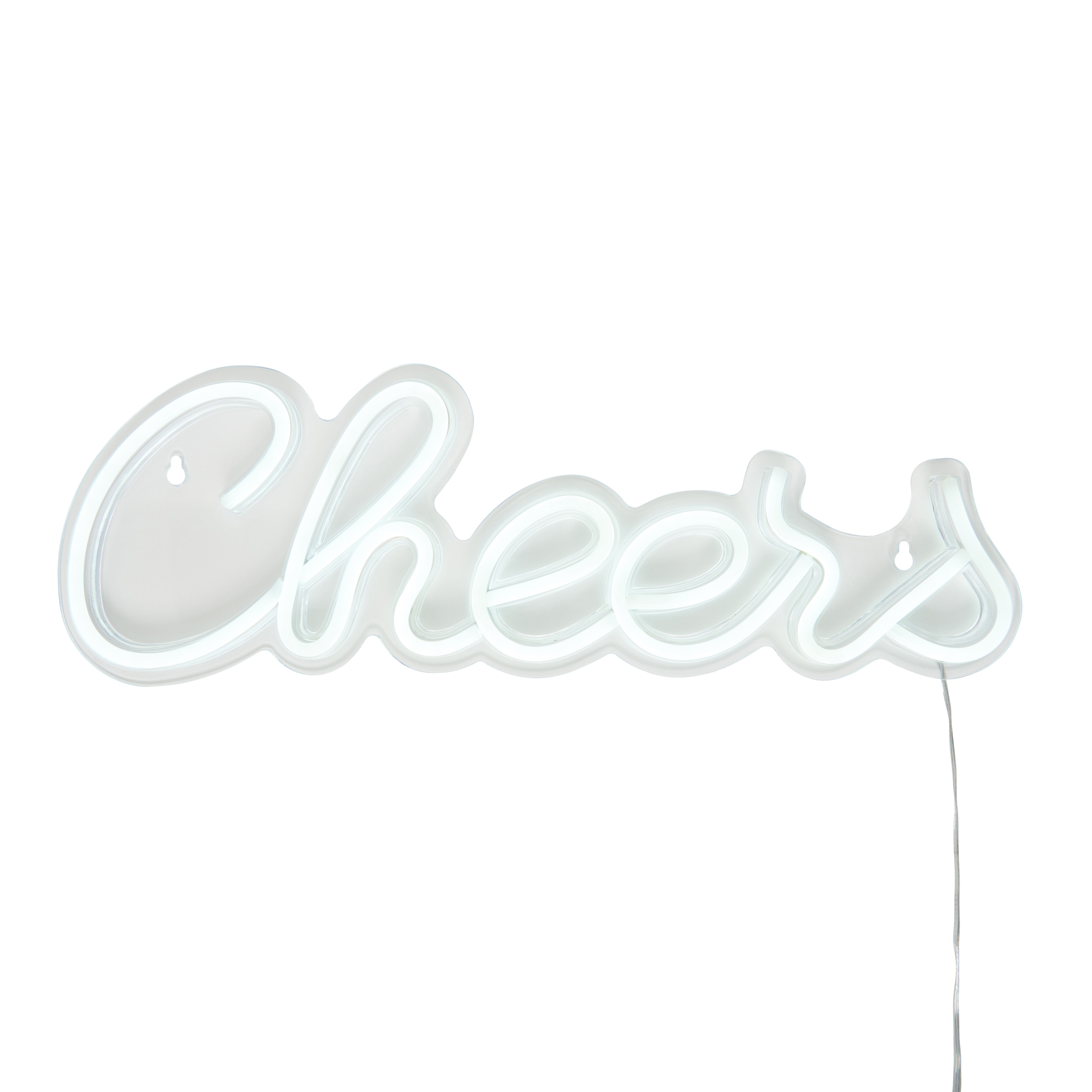 Glow Neon White Cheers Decorative light