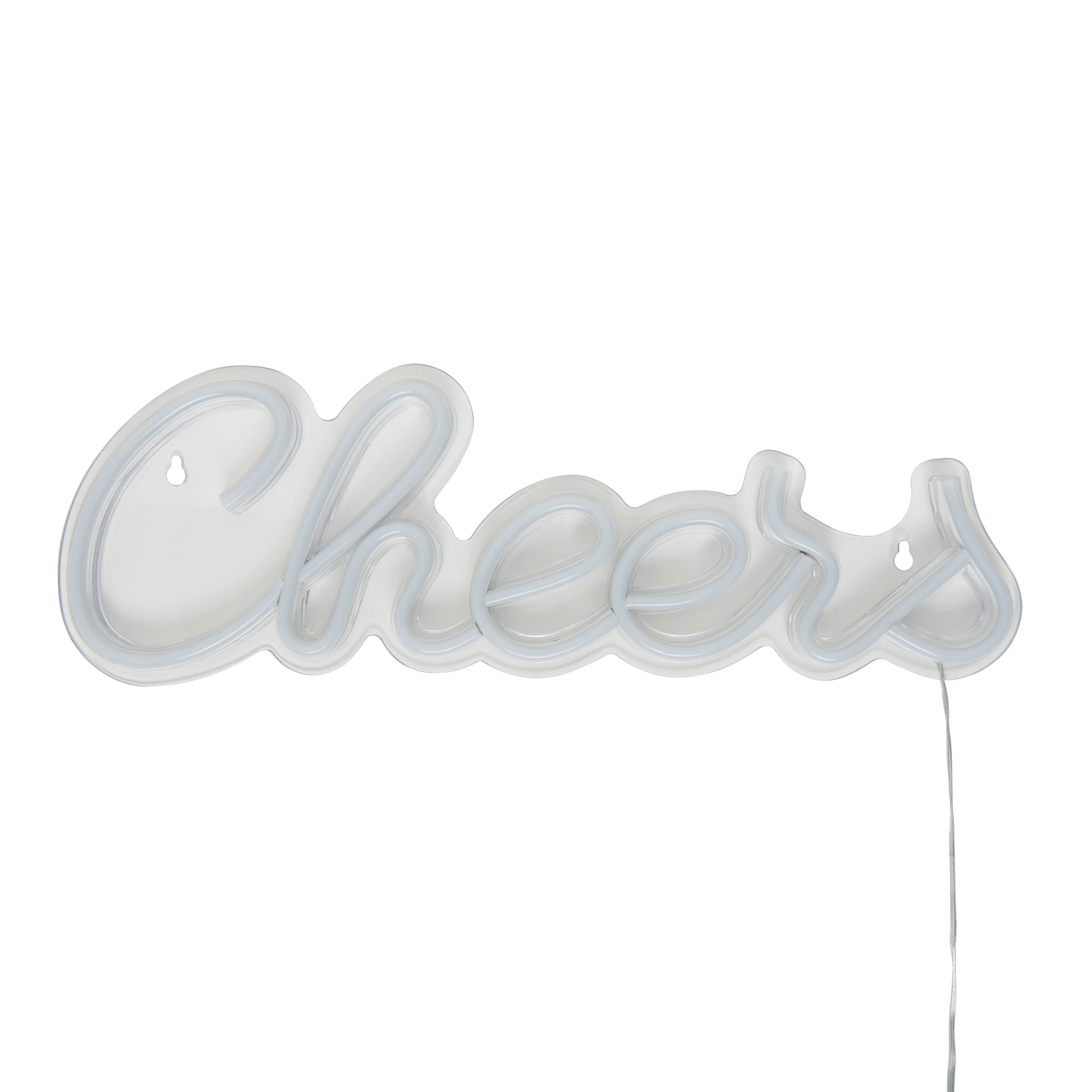 Glow Neon White Cheers Decorative light