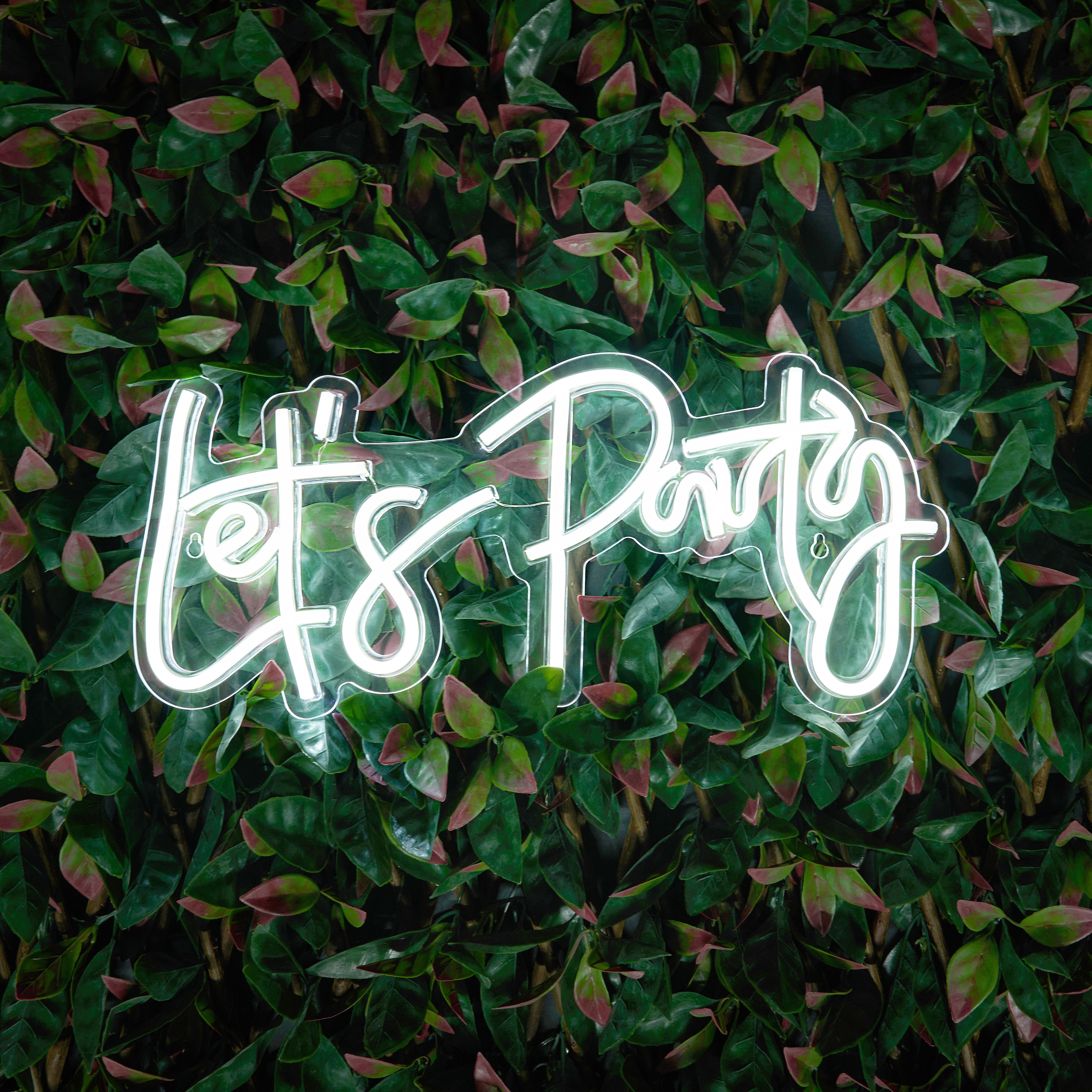 Glow Neon White Let's Party Decorative light