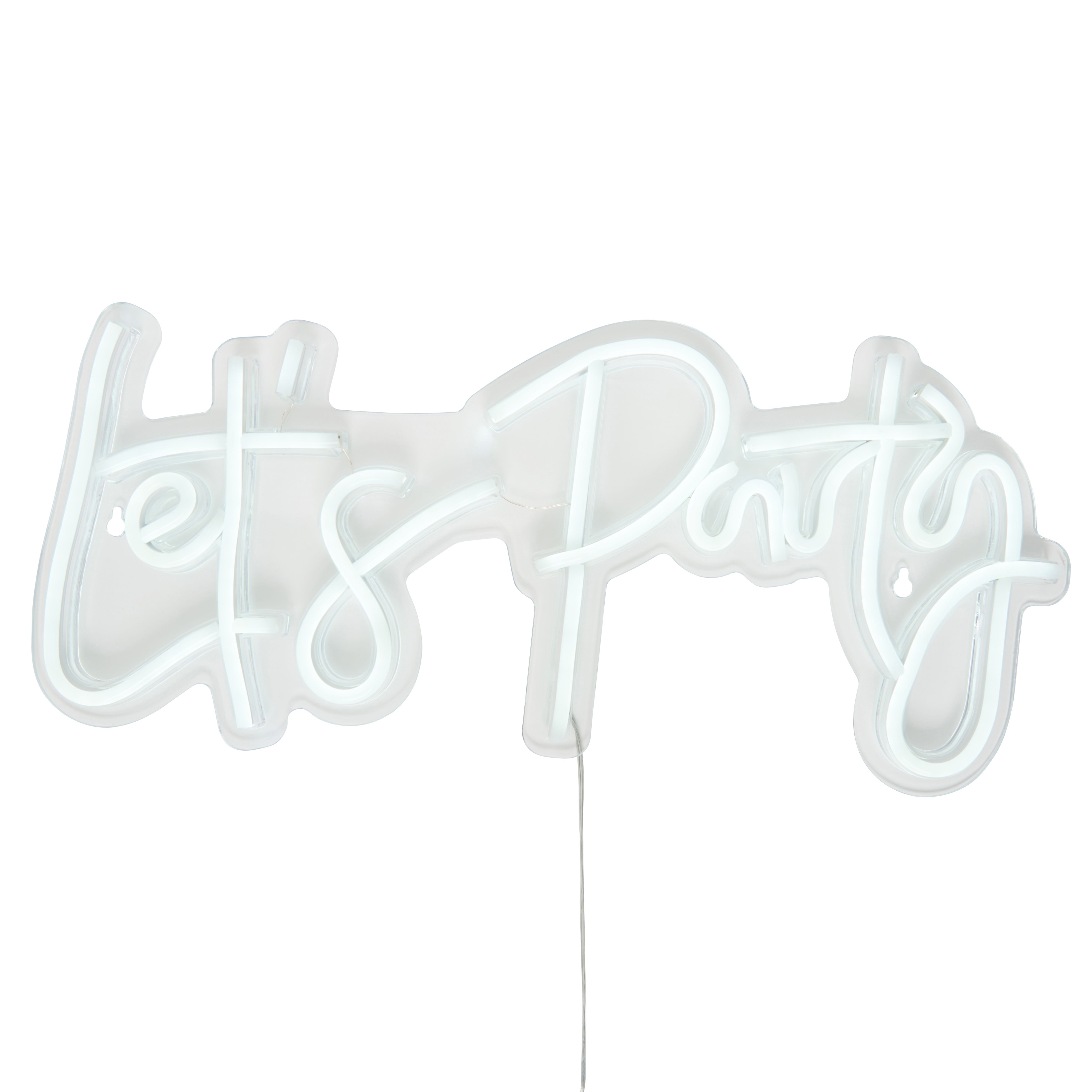 Glow Neon White Let's Party Decorative light