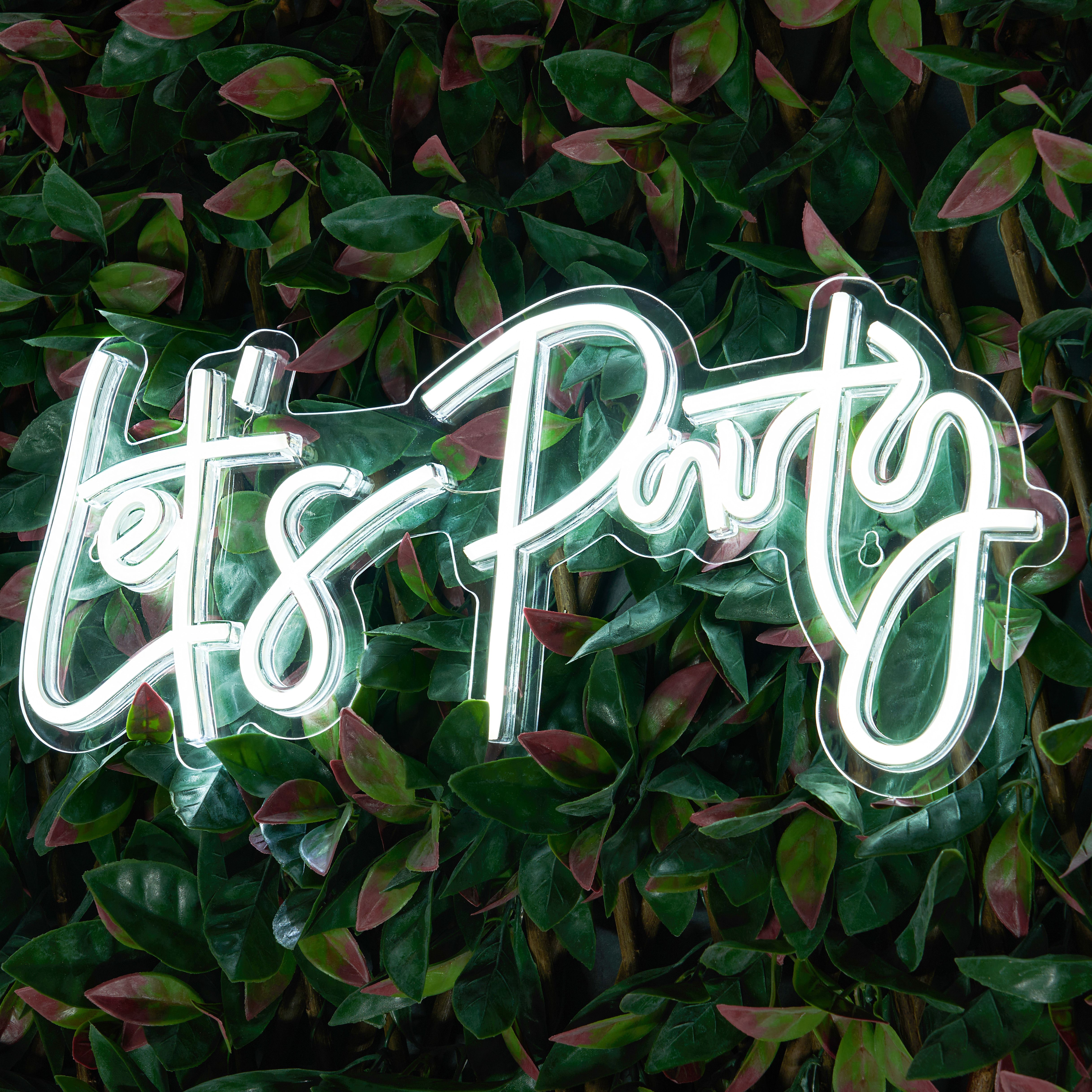 Glow Neon White Let's Party Decorative light