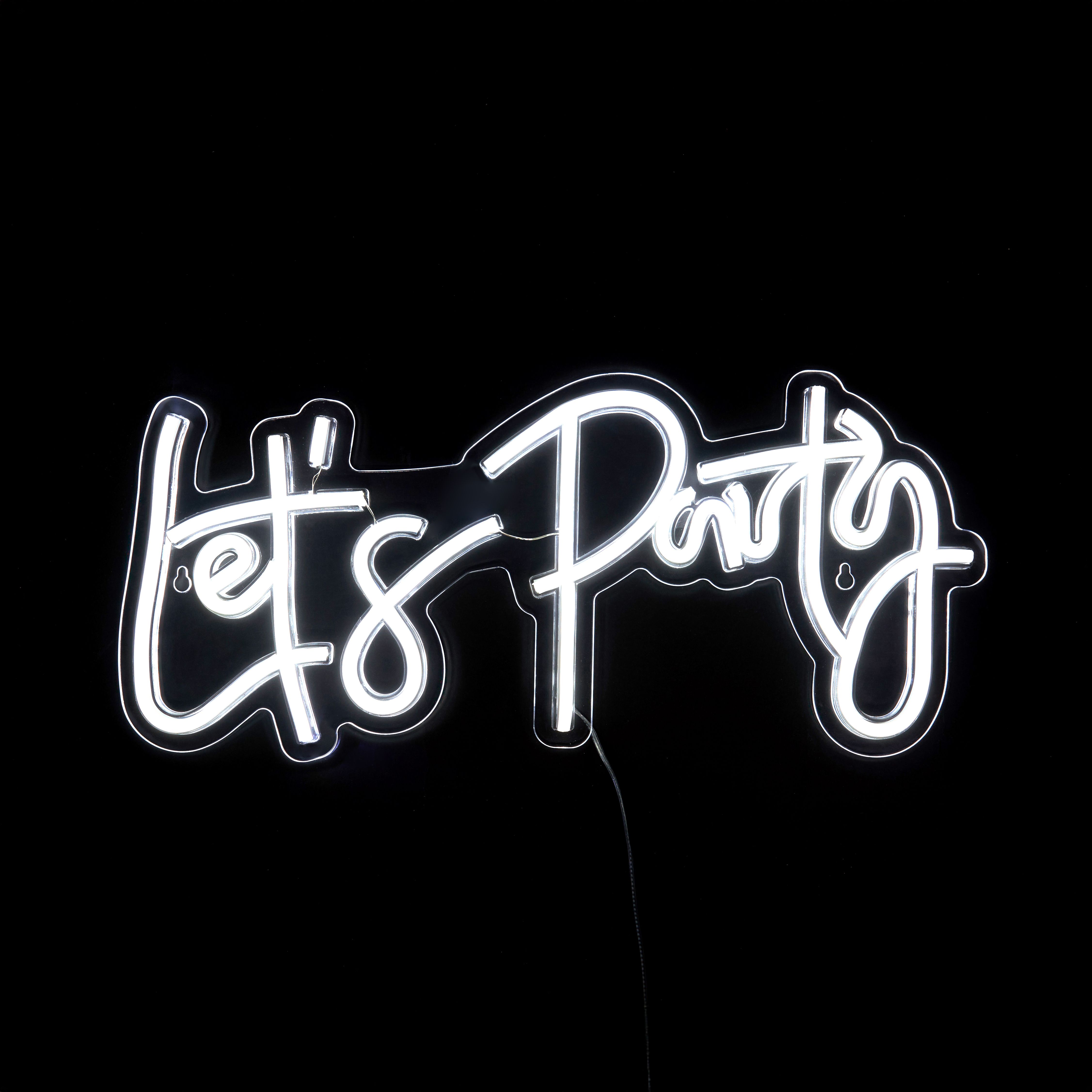 Glow Neon White Let's Party Decorative light