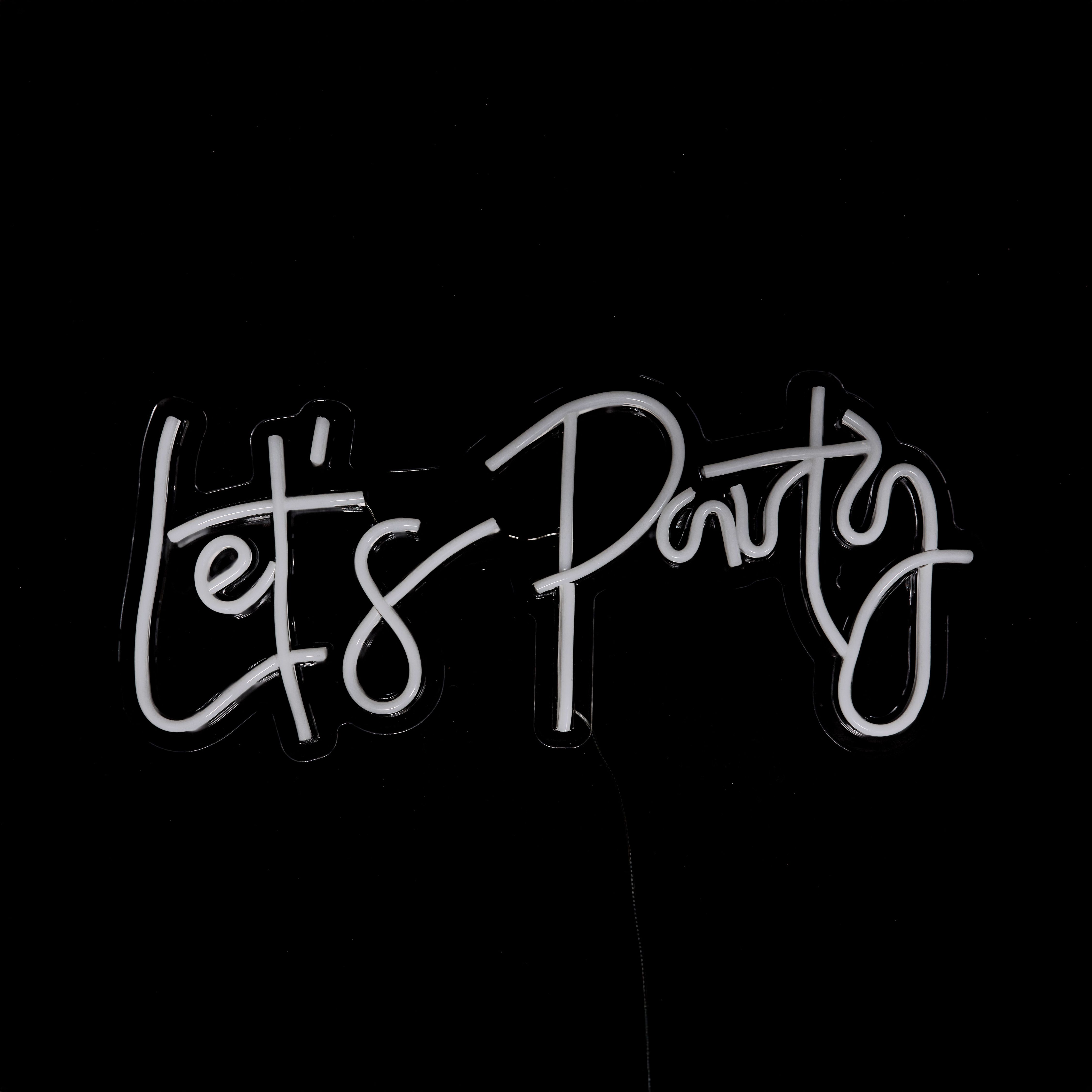 Glow Neon White Let's Party Decorative light