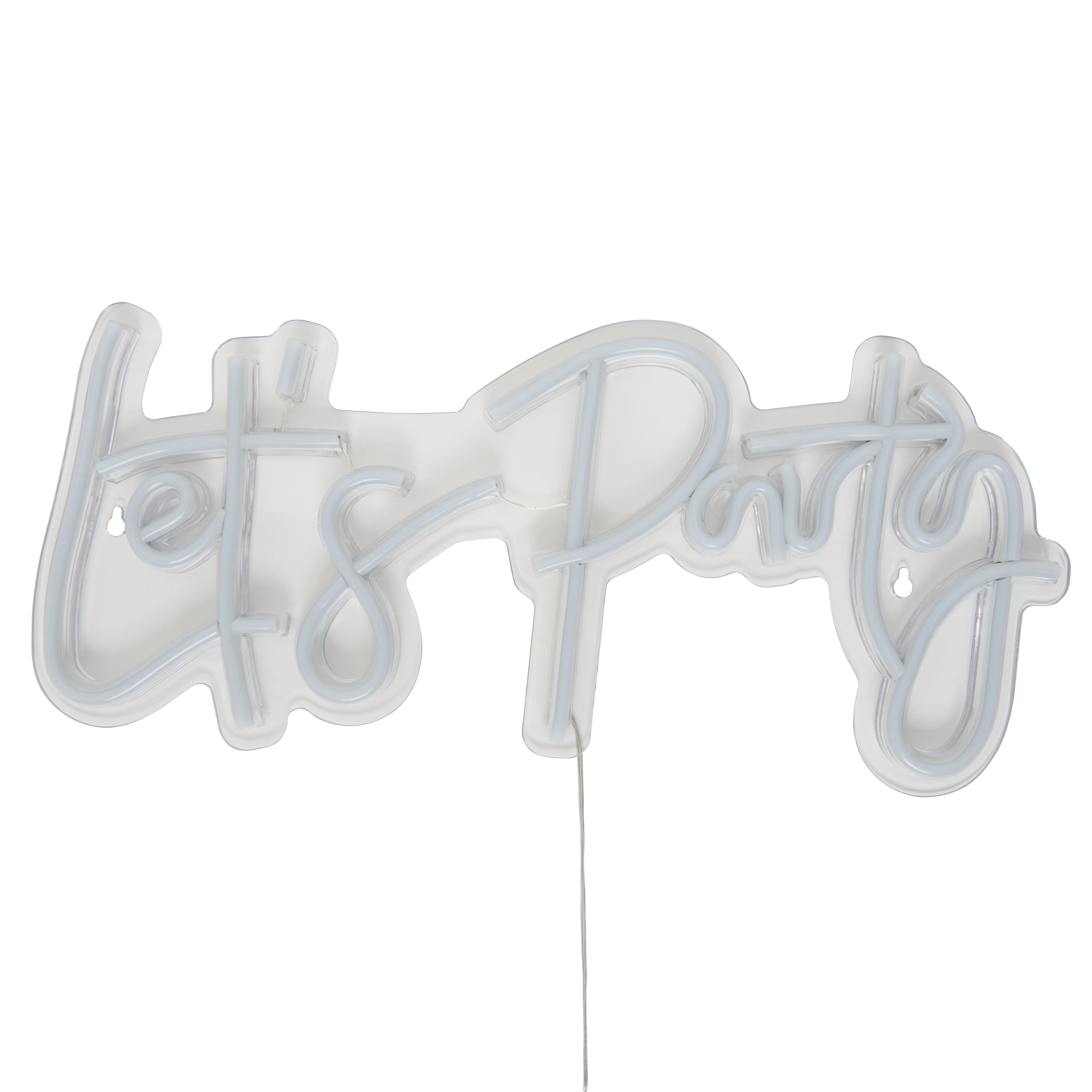 Glow Neon White Let's Party Decorative light