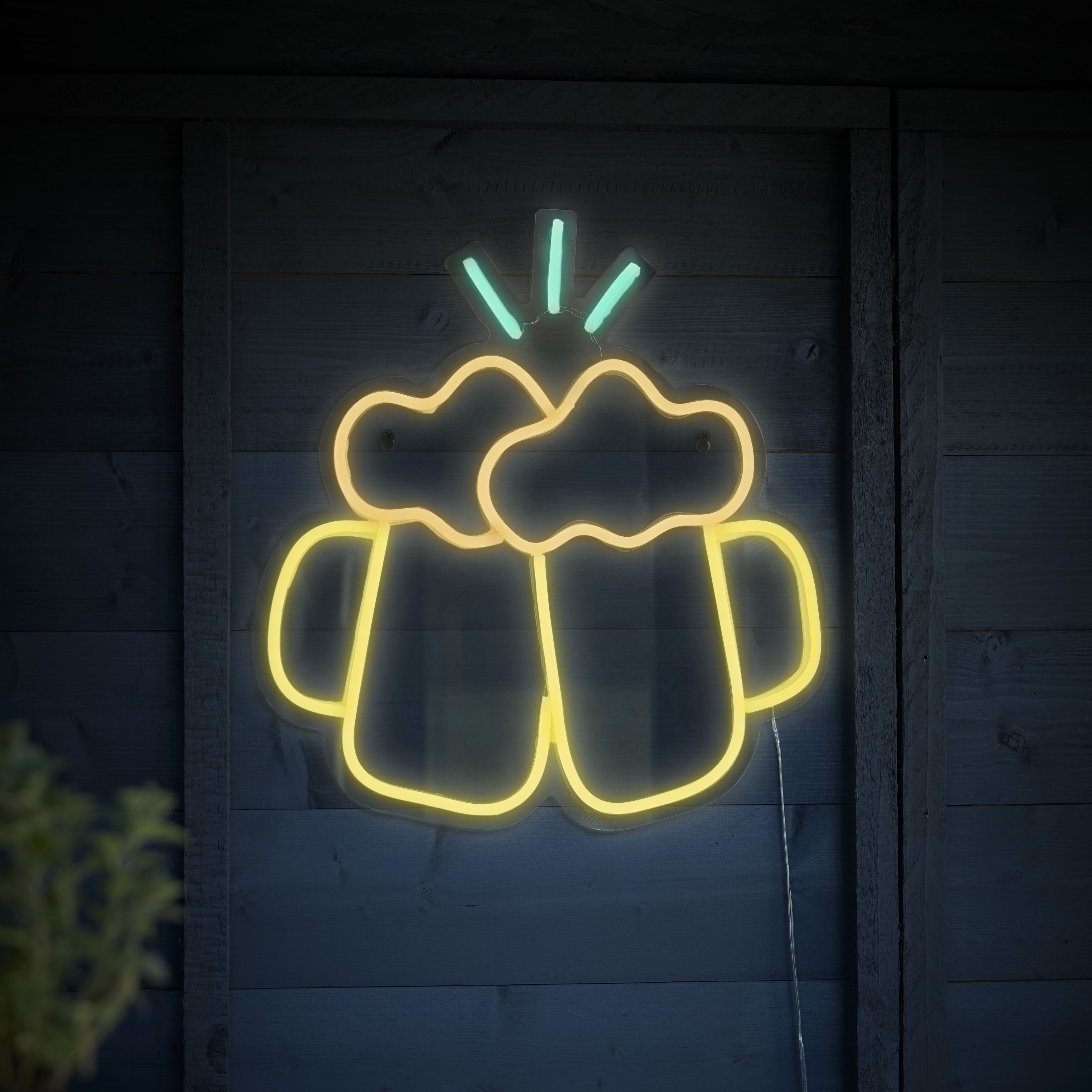 Glow Neon White & Yellow Beers Decorative light
