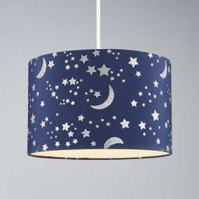 Glow Nera Printed Navy Moon & star Lamp shade (D)30cm