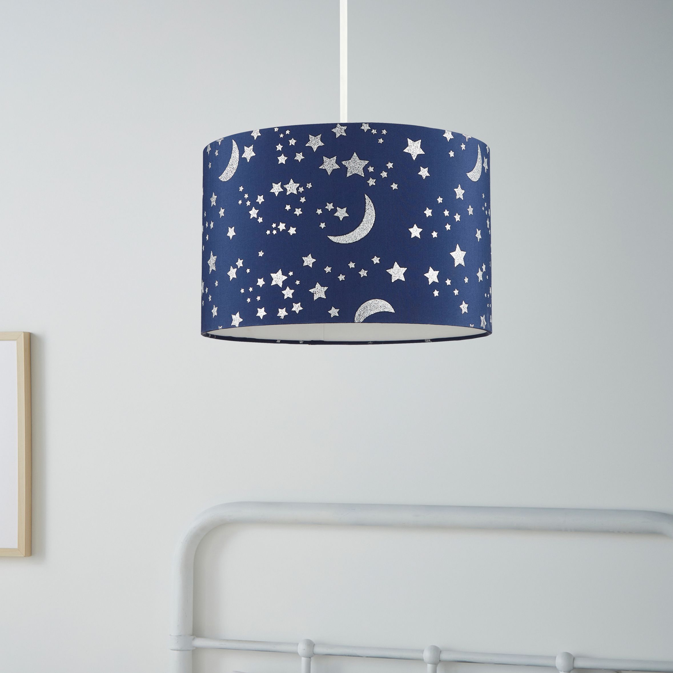 Glow Nera Printed Navy Moon star Lamp shade D 30cm