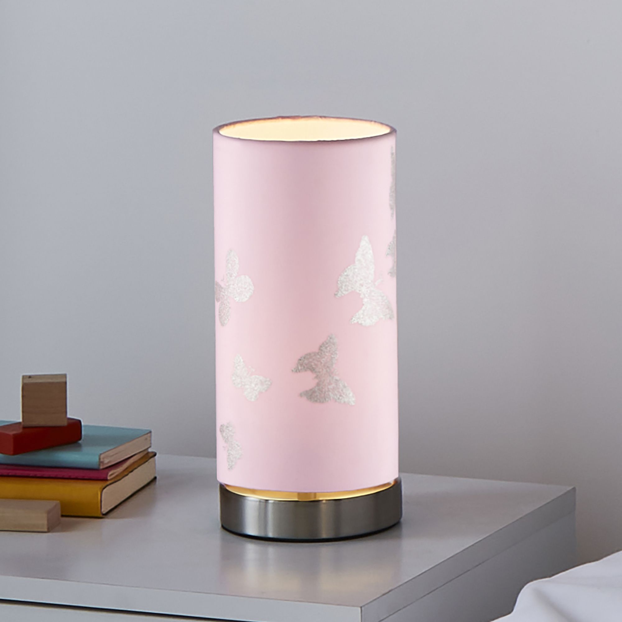 Glow Noor Butterfly Pink LED Circular Table lamp DIY at B&Q
