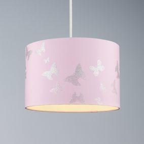 Glow Noor Printed Pink Butterfly Lamp shade (D)30cm