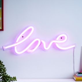 Glow Nuri Neon love Matt Pink Wired LED Wall light