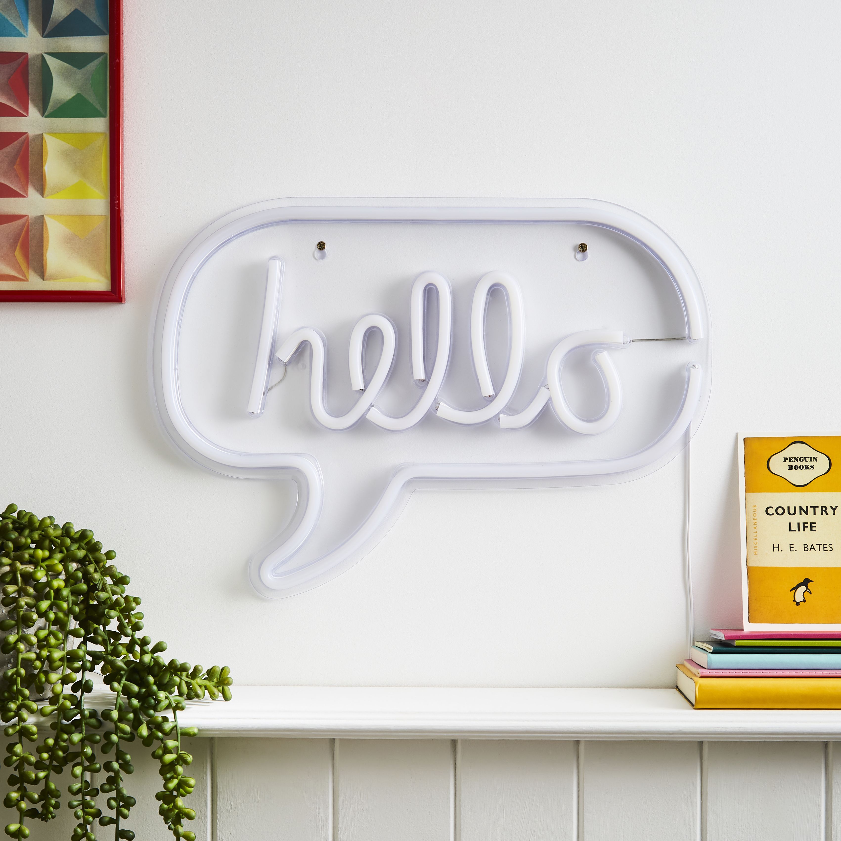 Glow Oran Neon hello Matt Pink Wired Wall light