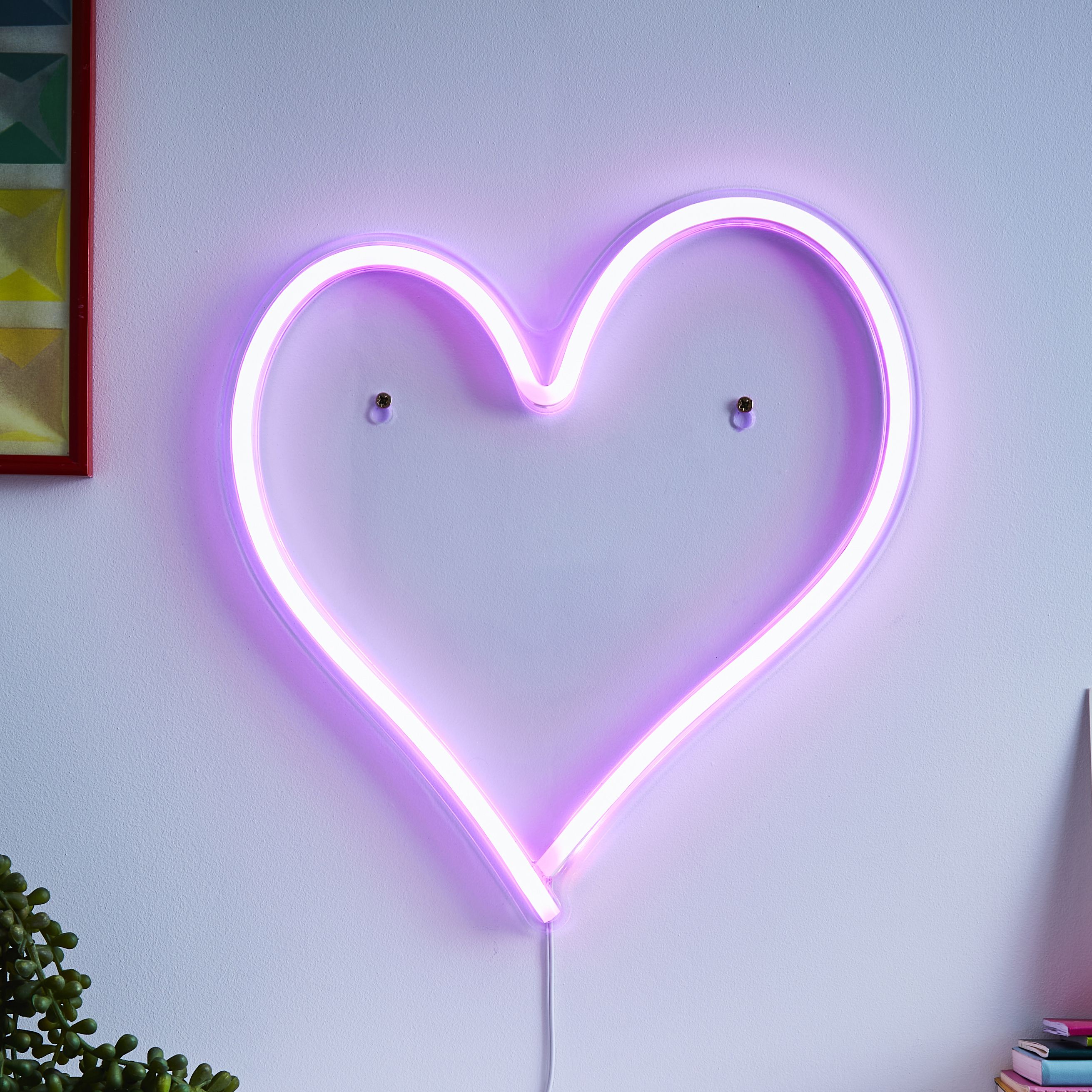 Neon heart wall light sales