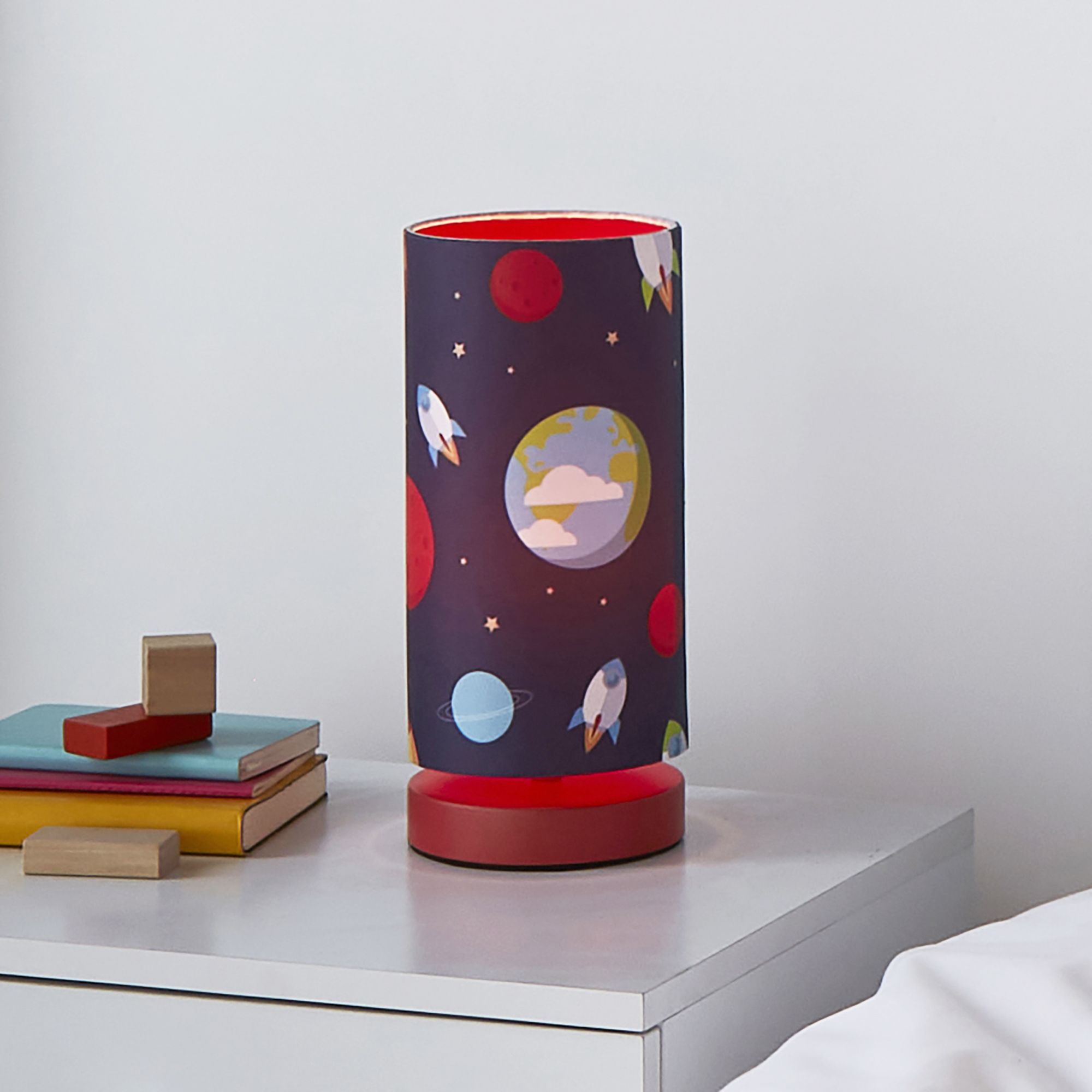 Glow Sanaa Space Printed Multicolour Circular Table lamp