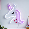 Glow Siraj Neon unicorn Matt Pink Wired LED Wall light