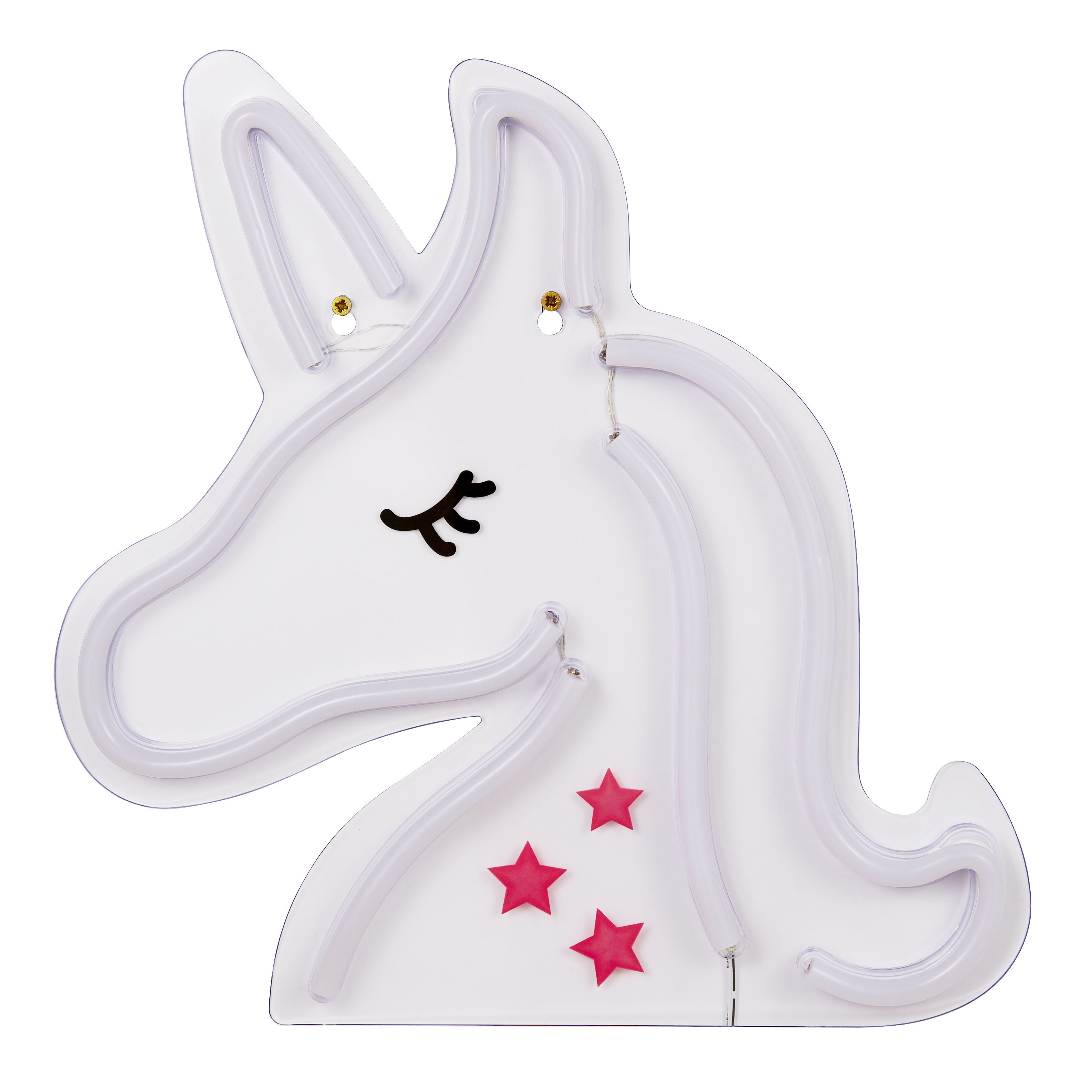 Glow Siraj Neon unicorn Matt Pink Wired Wall light