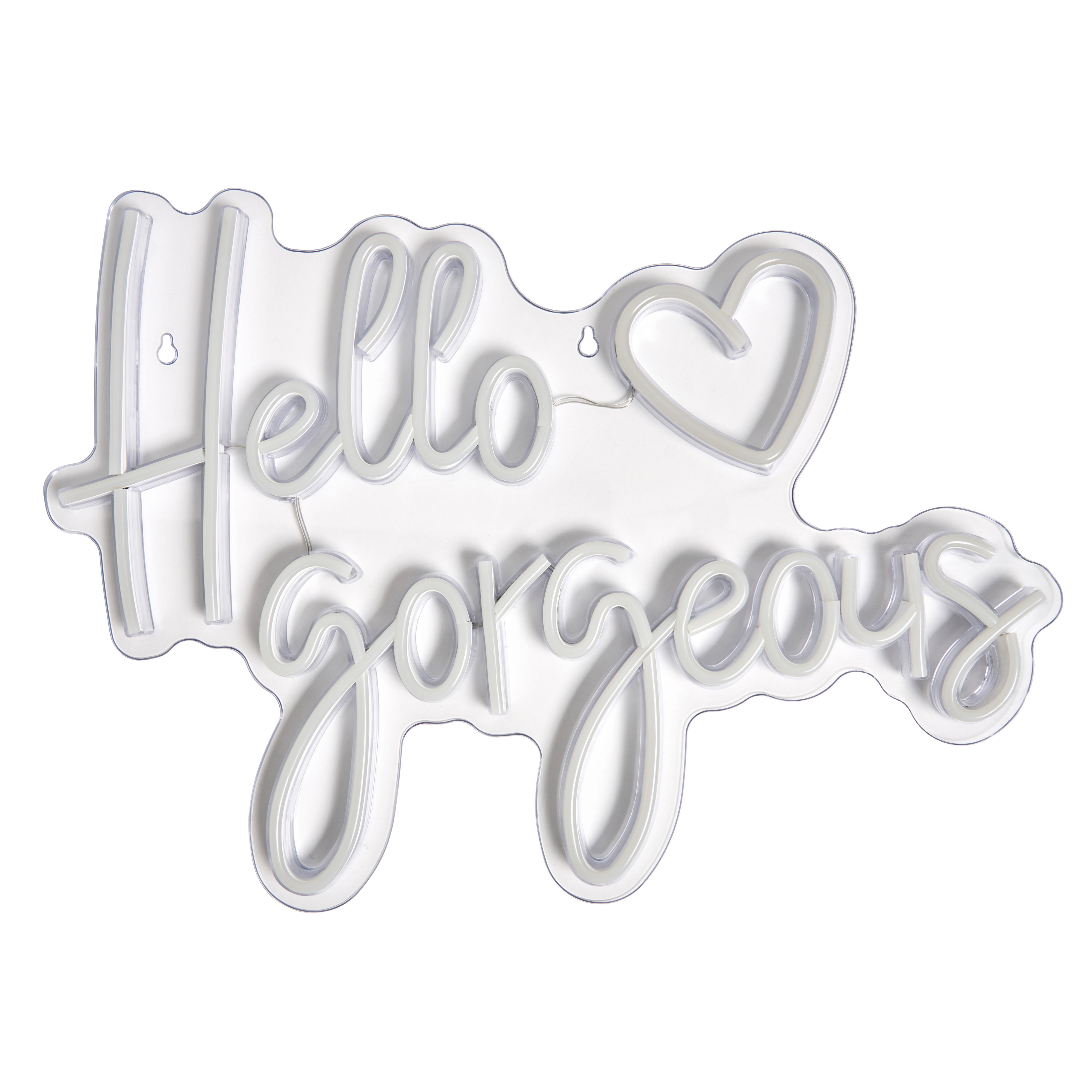 Glow Stylus Hello Gorgeous Neon White & Pink Plug-in LED Wall light