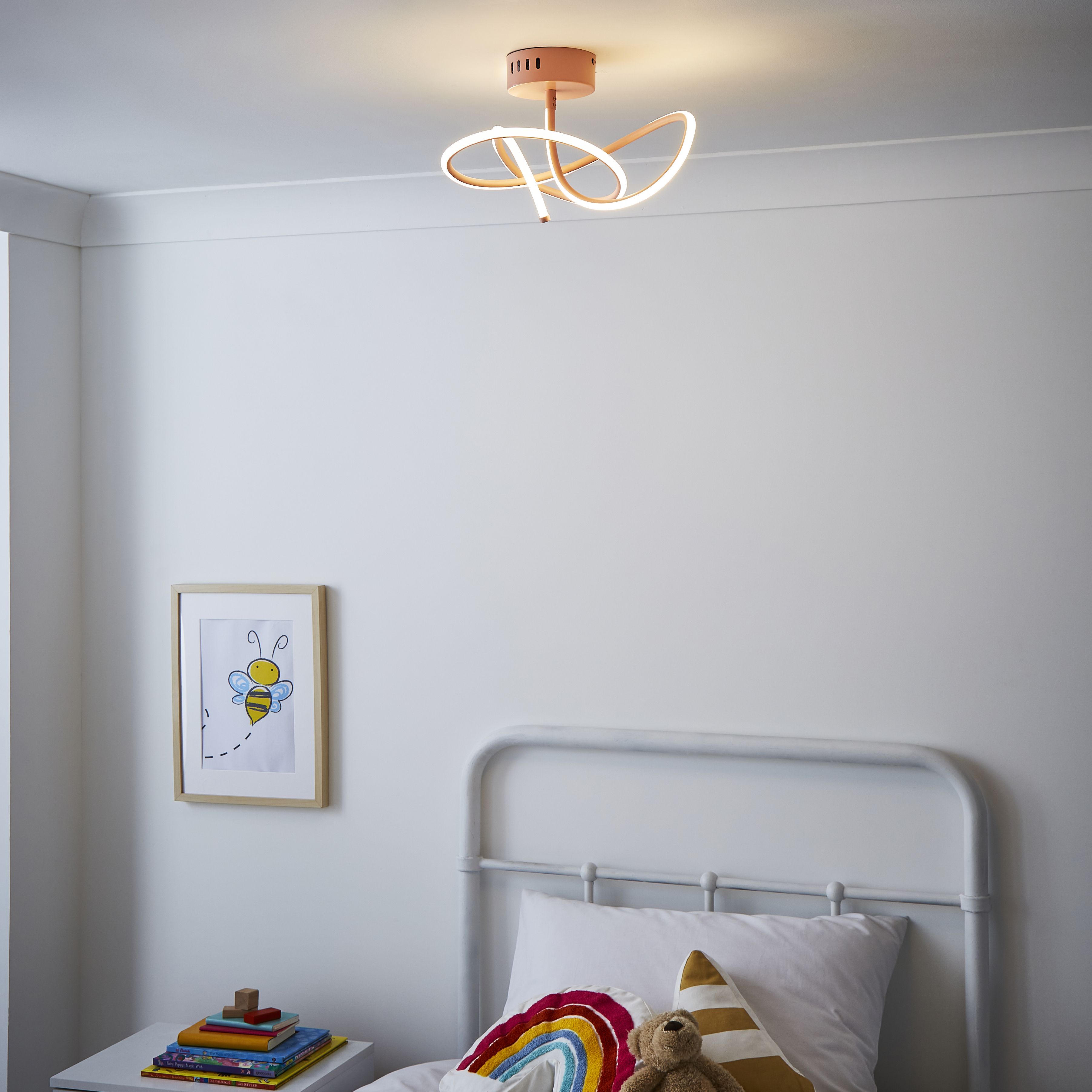 Glow Veton Steel Pink LED Ceiling light