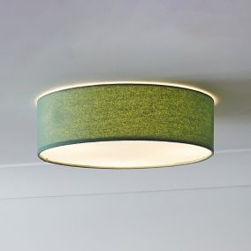 Glow Xavier Fabric & metal Mint LED Ceiling light