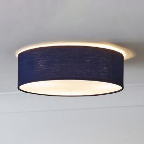 Glow Xavier Fabric & metal Navy LED Ceiling light