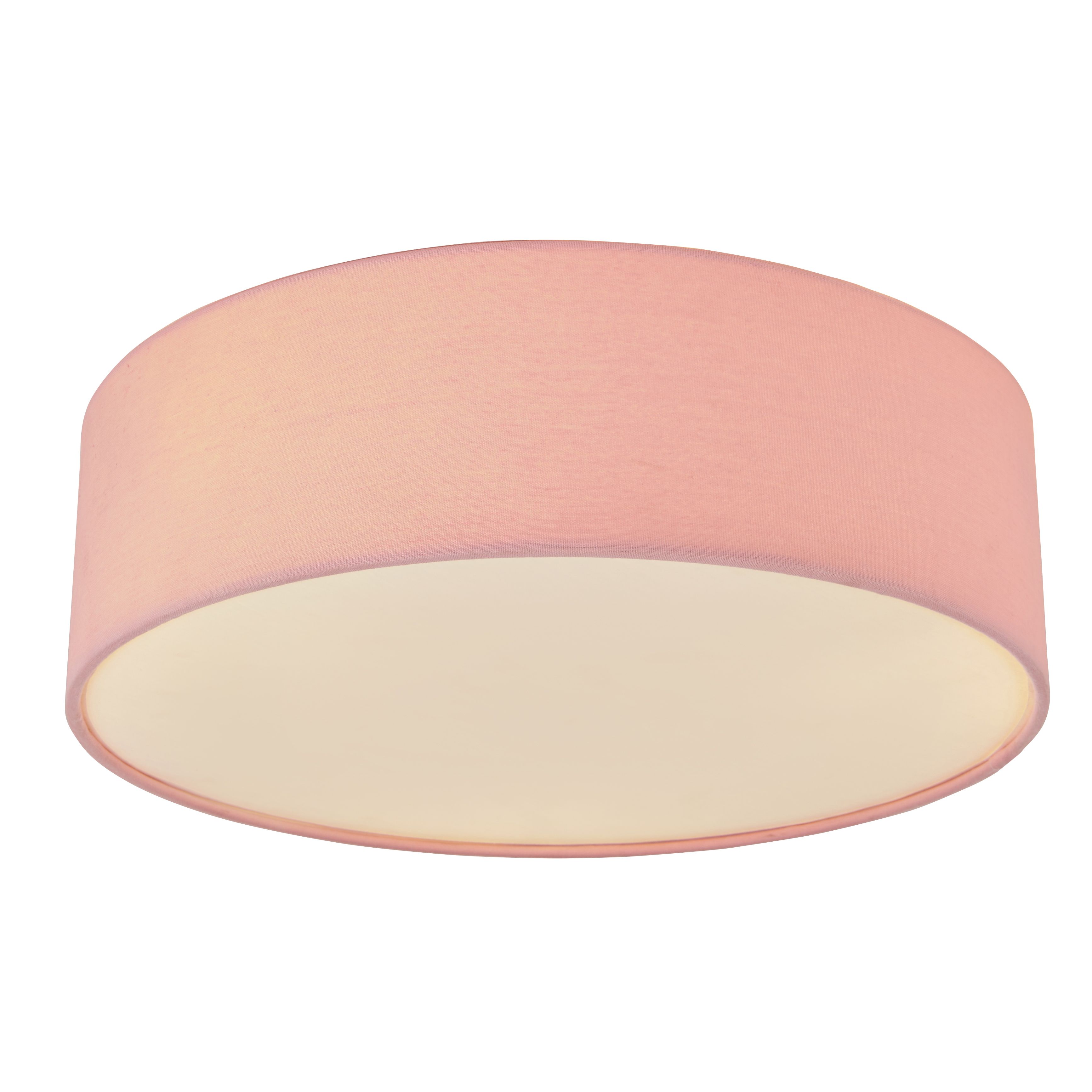 Glow Xavier Fabric & metal Pink LED Ceiling light