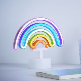 Glow Ziva Neon rainbow Multicolour LED Table light