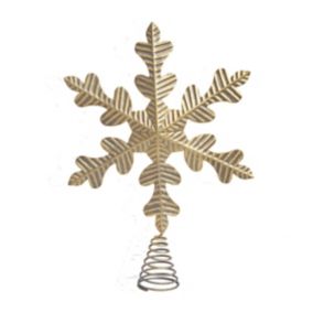 Gold Brushed effect Snowflake Tree topper