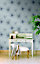 Gold Cosmo Grey Floral Glitter effect Textured Wallpaper