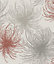 Gold Cosmo Red Floral Glitter effect Embossed Wallpaper
