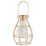 Gold effect Cage Solar-powered LED Outdoor Decorative light