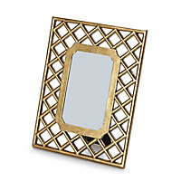 Gold effect Criss cross Picture frame (H)26cm x (W)21cm