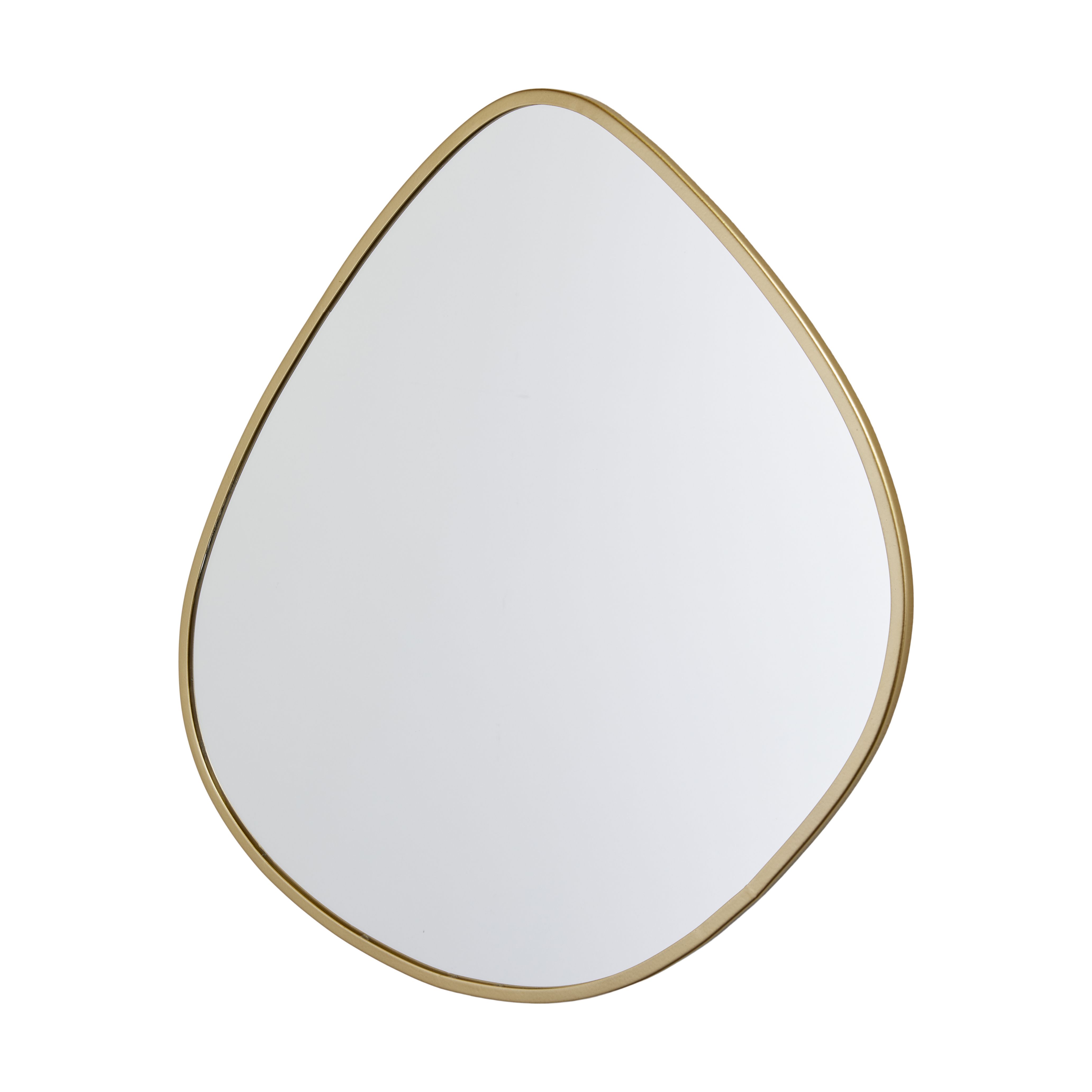 Gold effect Curved Wall-mounted Framed mirror,