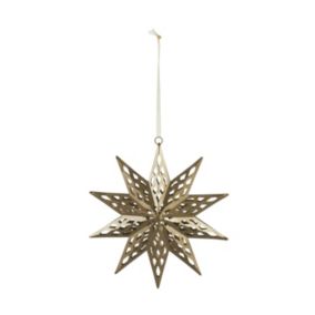Gold effect Metal 10 point Star Hanging ornament