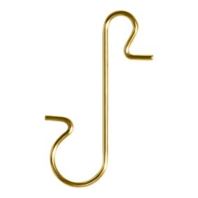 Gold effect S-shaped Christmas Decoration hook, Pack of 40