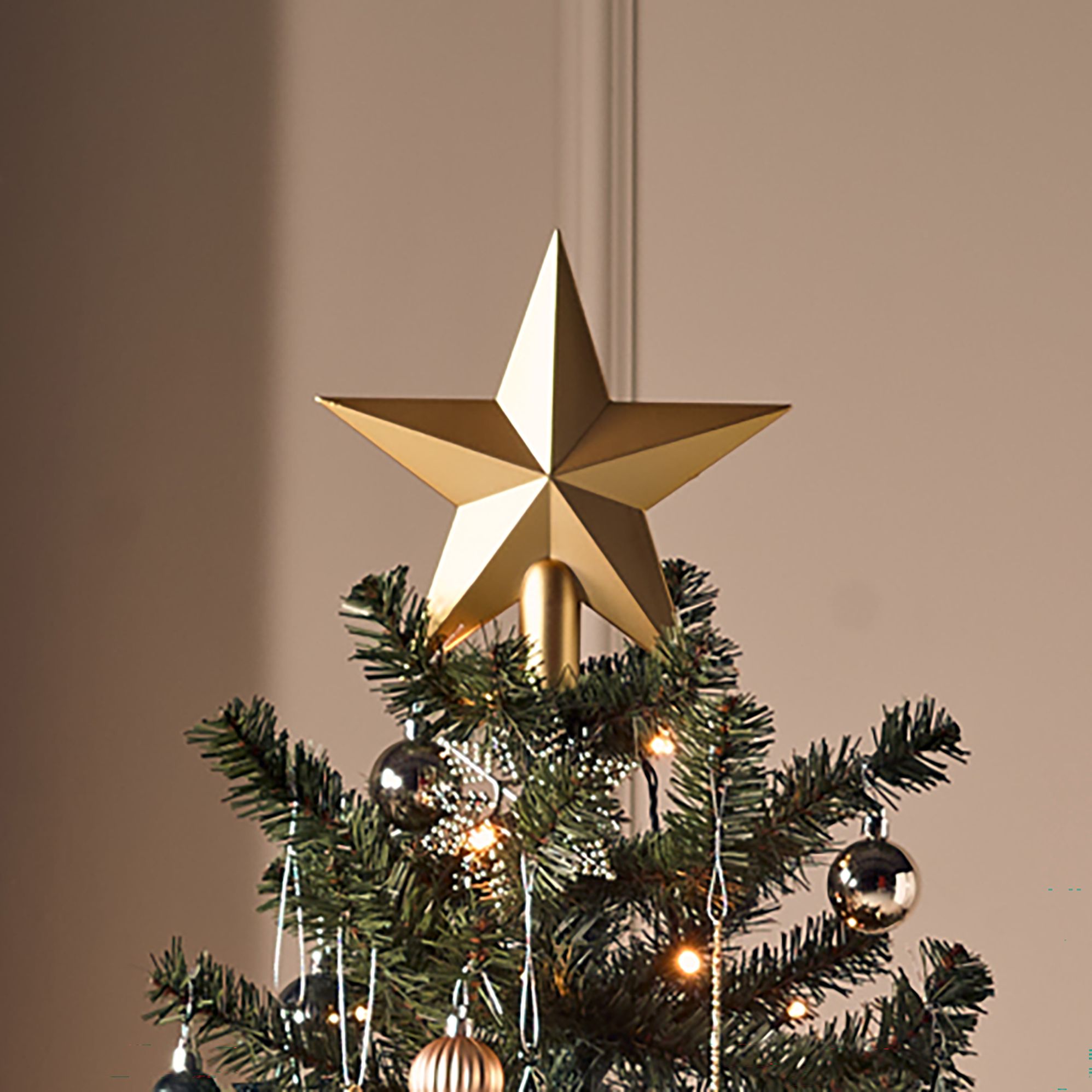 Gold effect Star Christmas tree topper