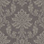Gold Etch Charcoal Damask Gold effect Embossed Wallpaper