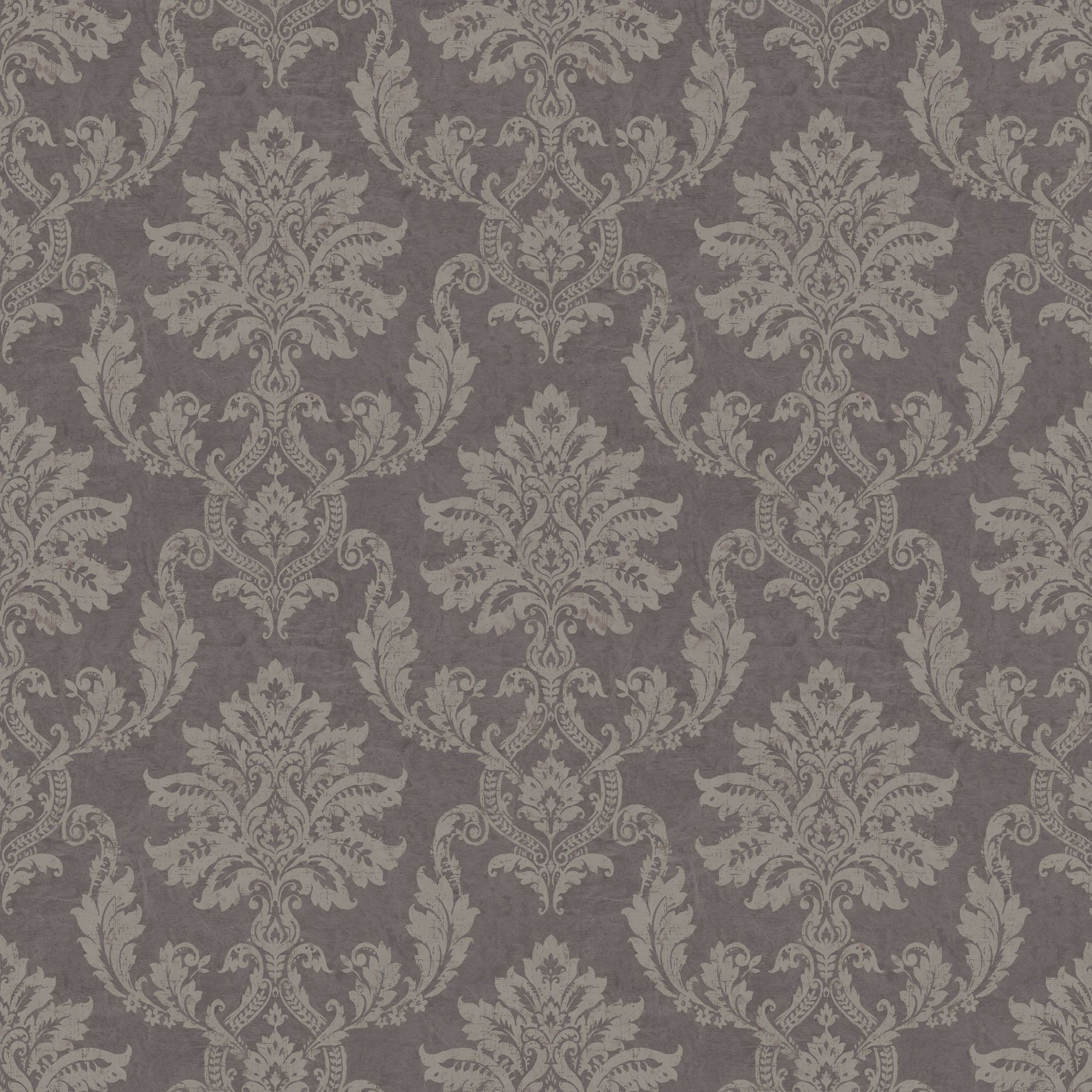 Gold Etch Charcoal Gold effect Damask Embossed Wallpaper Sample | DIY at B&Q