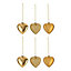 Gold Glitter effect Plastic Hanging decoration, Set of 6