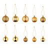 Gold Glitter effect Plastic Hanging decoration set, Set of 20
