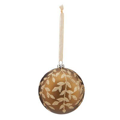 Gold Glitter effect Plastic Leaf pattern Decoration