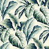 Gold Green Palm leaf Embossed Wallpaper