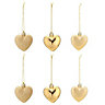Gold Pearlescent effect Plastic Heart Decoration, Pack of 6