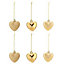 Gold Pearlescent effect Plastic Heart Decoration, Pack of 6