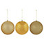 Gold Plastic Bauble, Pack of 3
