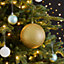 Gold Plastic Christmas bauble set, Set of 3