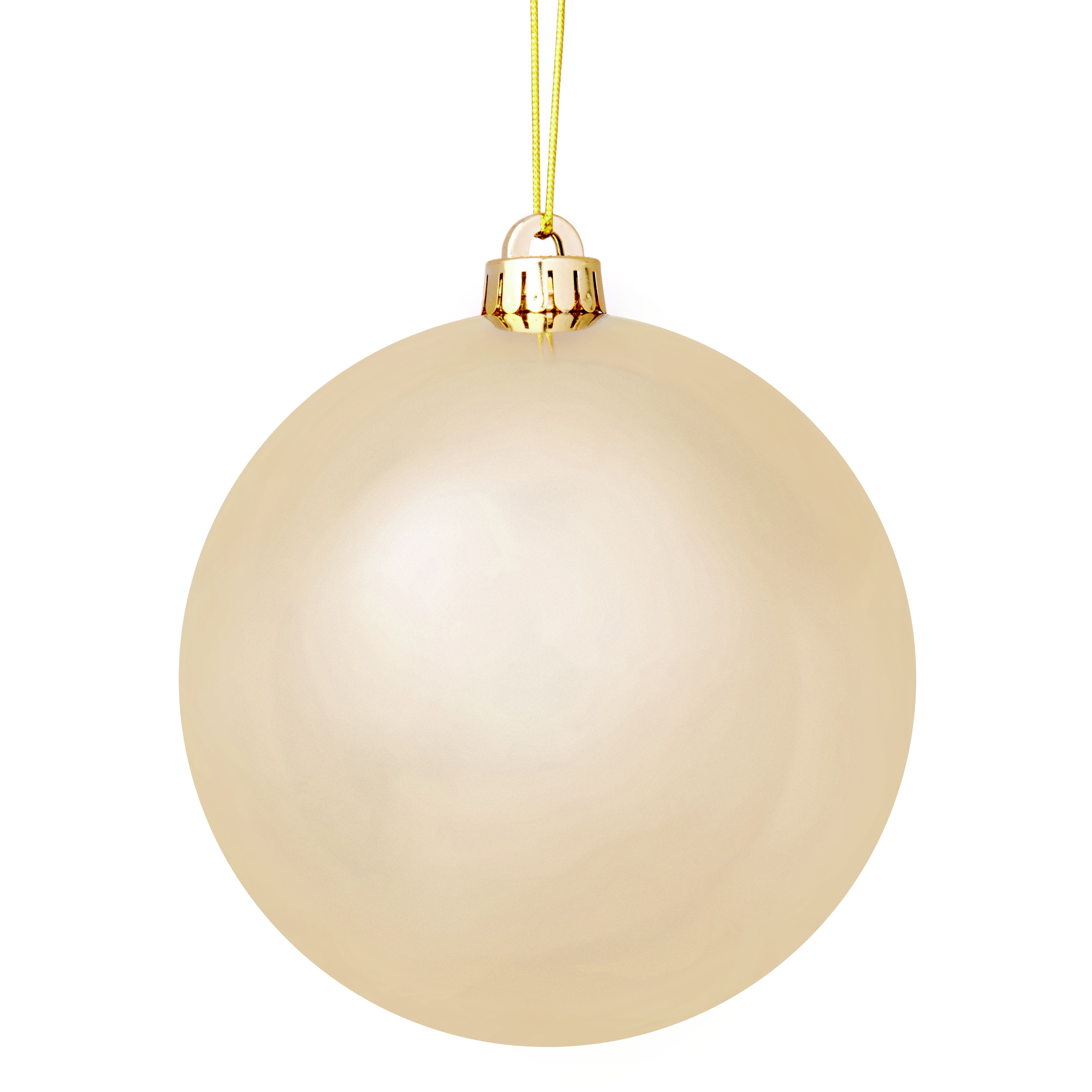 Gold Plastic Round Christmas bauble set, Set of 4 (D) 100mm