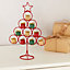 Gold & red Glitter effect Plastic Indoor Wire Table top tree
