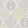 Gold Rowan Grey & yellow Leaf Glitter effect Wallpaper