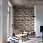 Gold Wood effect Faux wall Embossed Wallpaper